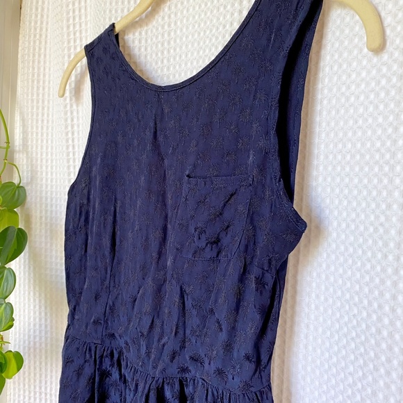 Navy Blue Summer Dress with Bow on Back by Topshop - Picture 3 of 7